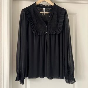 Anthropologie Peter Pan collar flowy blouse